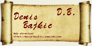 Denis Bajkić vizit kartica